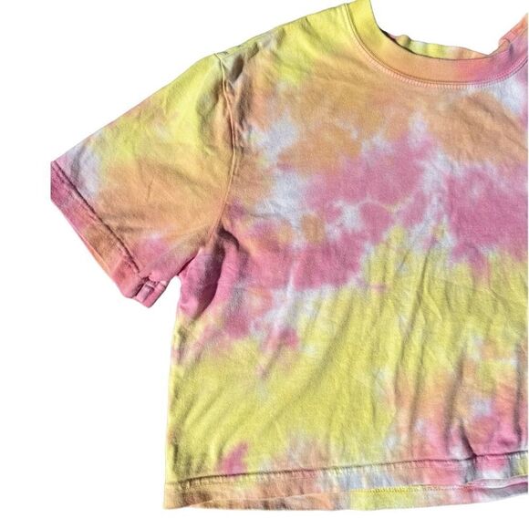 Volcom Girls Pastel Tie Dye Cropped Tee Shirt Size 8/10 - Picture 3 of 6